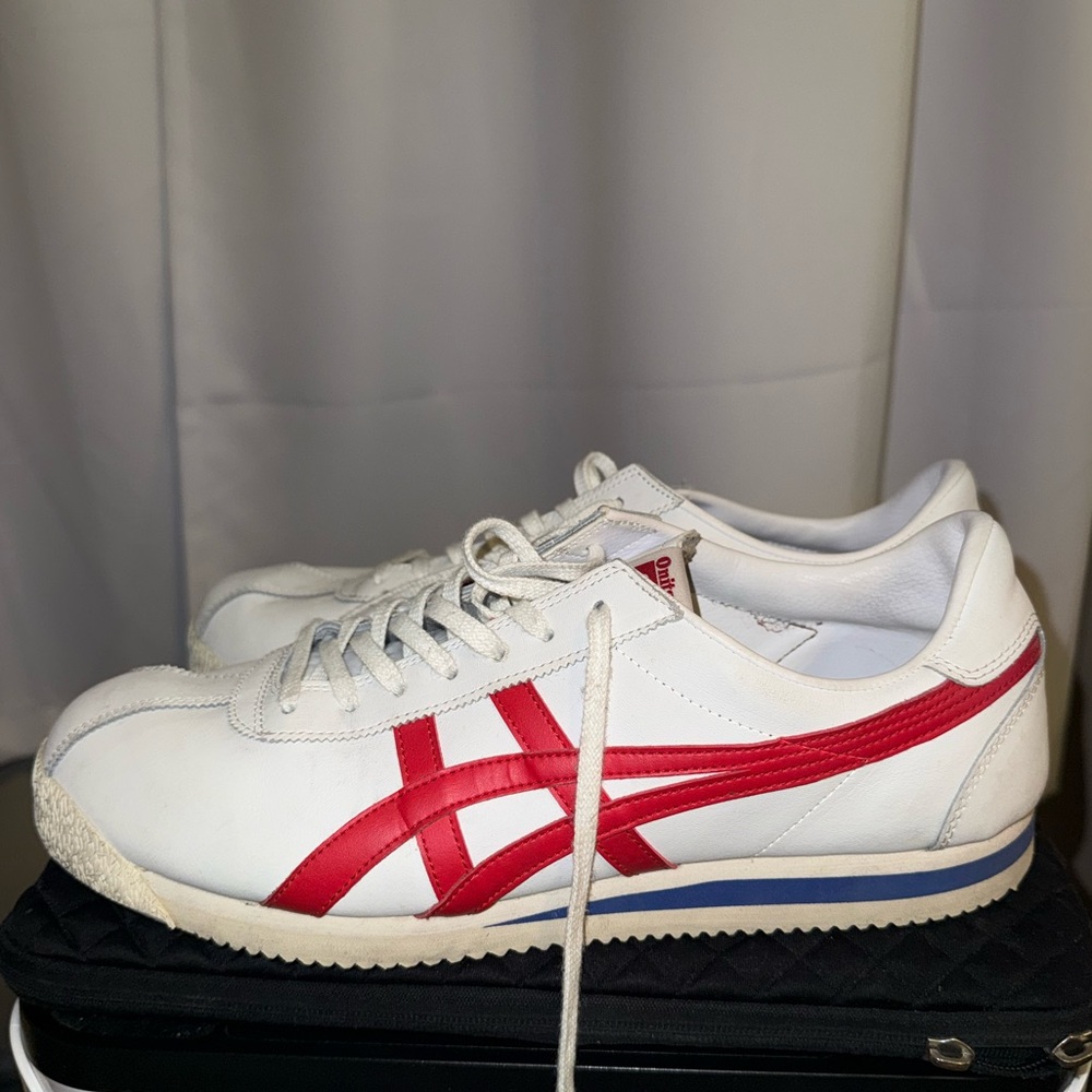 Onitsuka Tiger by Asics White, Red, & Blue Men's Sneakers